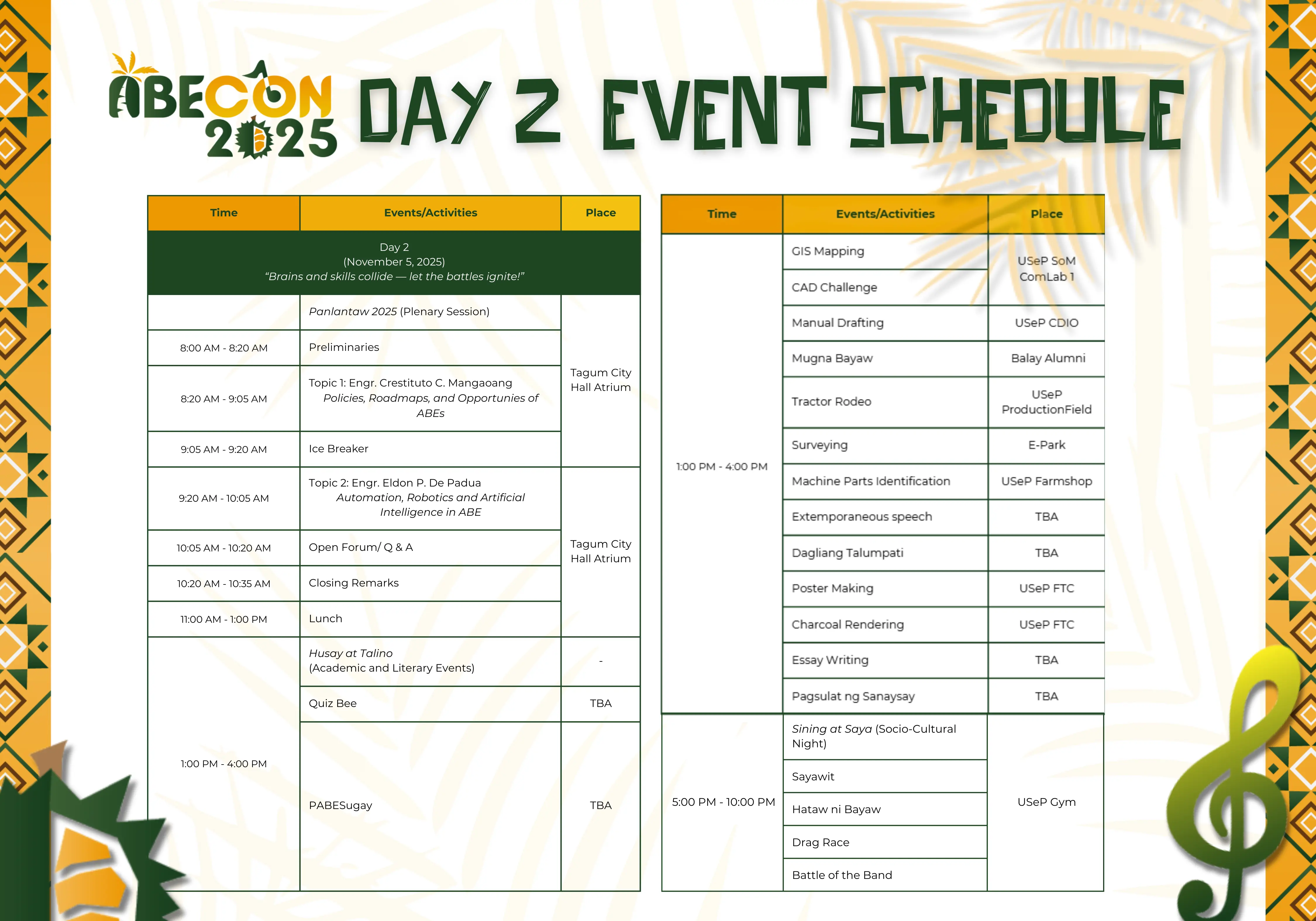 Schedule for Day 3: Corporate Mixer