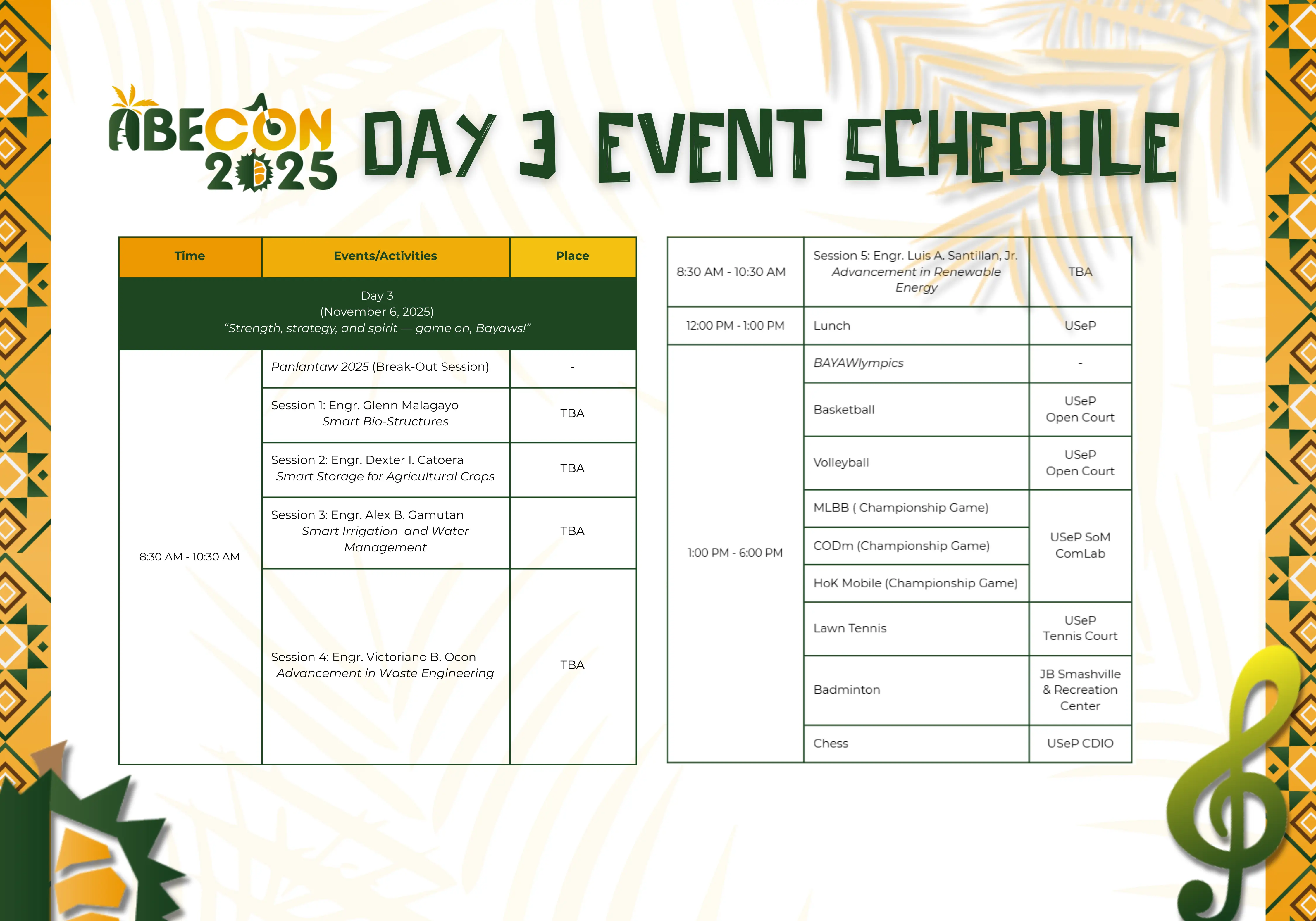 Schedule for Day 4: Summer Fest